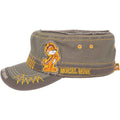 Olive cadet hat with a Munk patch and Morsel Munk stitching, side view