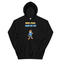 Black New Year, Same Big Kid Hoodie with Morsel Munk giving a thumbs up in confetti