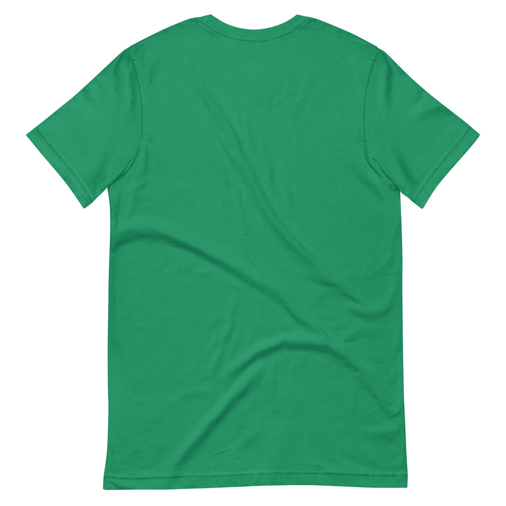 Back of the Kelly green Big Kid Christmas Sweater Tee, plain with no print