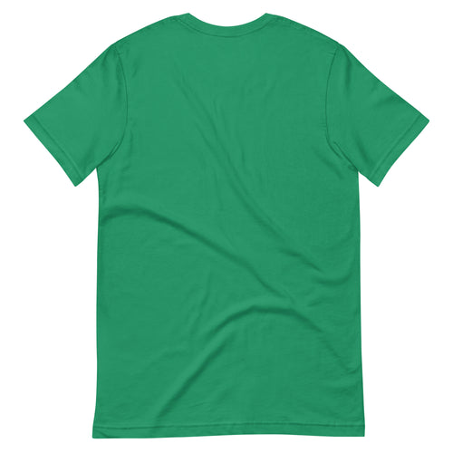 Back of the Kelly green Big Kid Christmas Sweater Tee, plain with no print