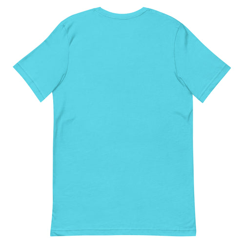 Back of the turquoise Christmas at the Lake Tee, plain with no print